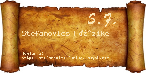 Stefanovics Füzike névjegykártya